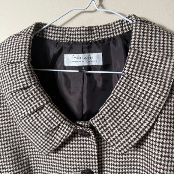 Tahari Arthur S. Levine Houndstooth Blazer SZ 12 Country Heritage Balmoral Girly - Picture 3 of 11
